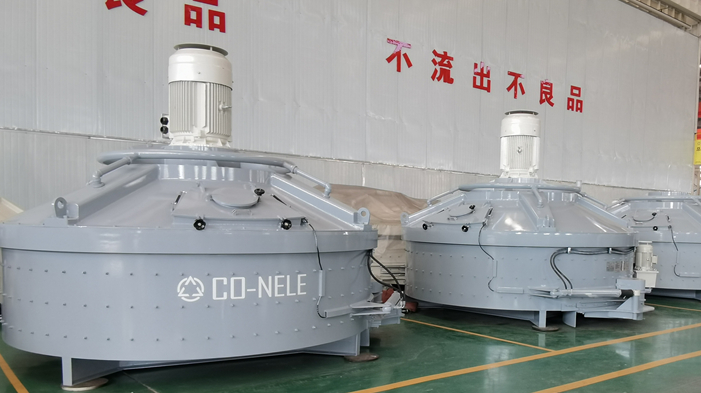 Planetary cement product mixer