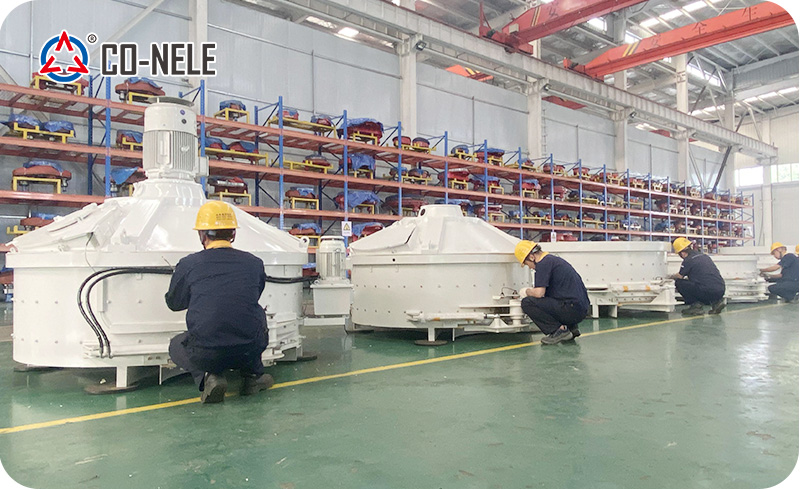 Planetary mixer for concrete