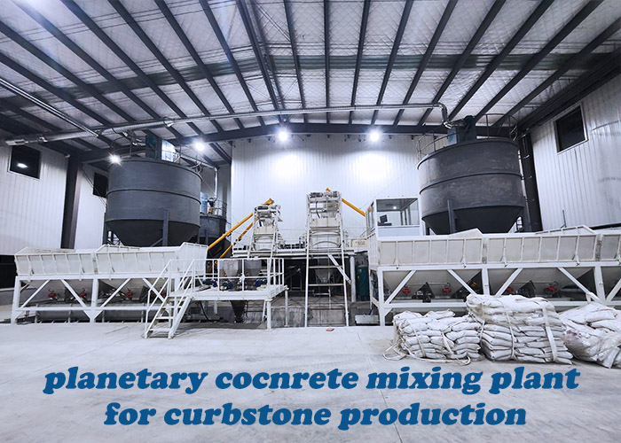 Planetary Concrete Mixing Plant for Curbstone Production