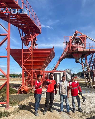 25m³/h Foundation-Free Mobile Concrete Batching Plant Philippines