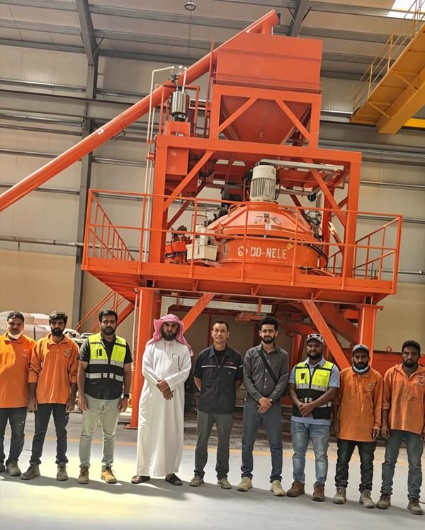 Wet-mix UHPC automatic production line with bucket elevator, screw conveyor and pneumatic conveying system