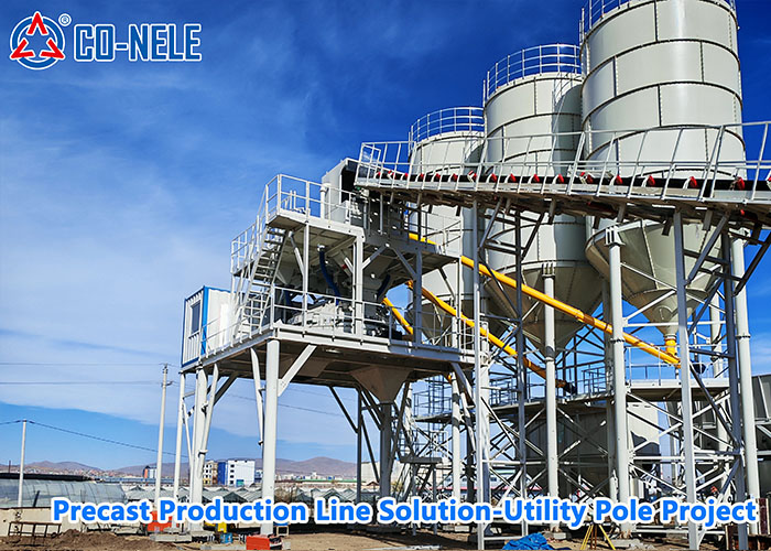 Mongolia Batching Plant Project: CO-NELE CMP3000 Planetary Concrete Mixer for Utility Pole Mongolia Batching Plant Project: CO-NELE CMP3000 Planetary Concrete Mixer for Utility Pole